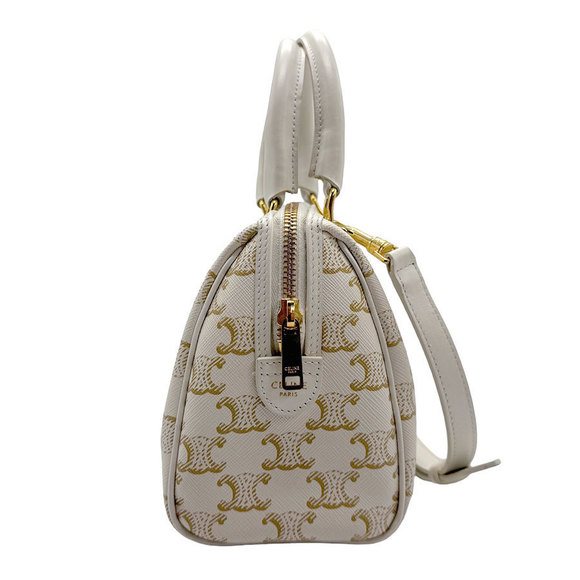 Celine Triomphe Handbag Canvas White - Picture 2 of 5
